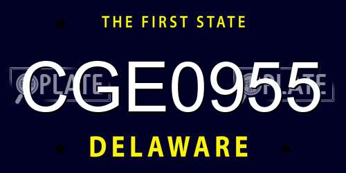 CGE0955 Delaware License Plate