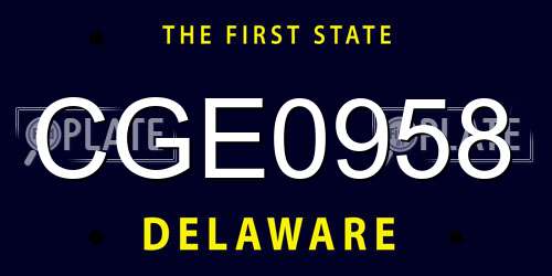 CGE0958 Delaware License Plate