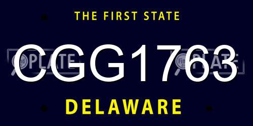 CGG1763 Delaware License Plate