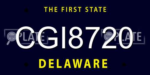 CGI8720 Delaware License Plate