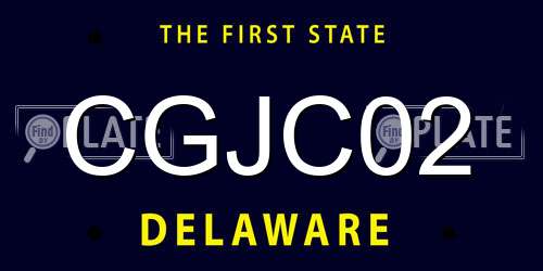 CGJC02 Delaware License Plate