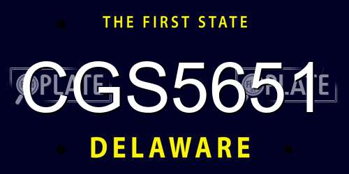 CGS5651 Delaware License Plate
