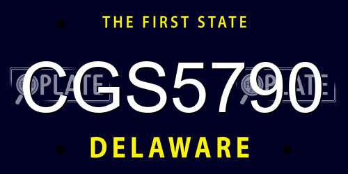 CGS5790 Delaware License Plate