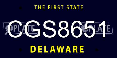 CGS8651 Delaware License Plate