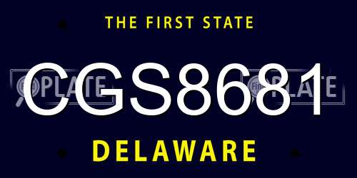 CGS8681 Delaware License Plate