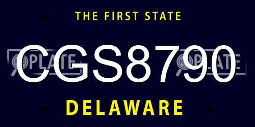 CGS8790 Delaware License Plate