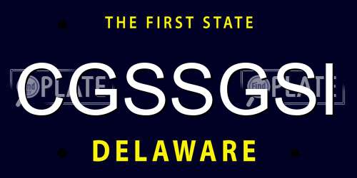CGSSGSI Delaware License Plate