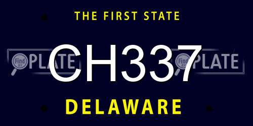 CH337 Delaware License Plate