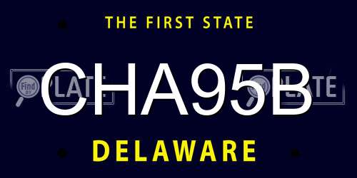 CHA95B Delaware License Plate