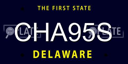 CHA95S Delaware License Plate