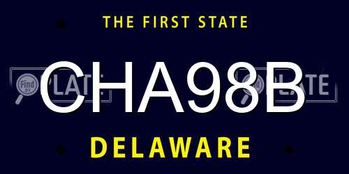CHA98B Delaware License Plate