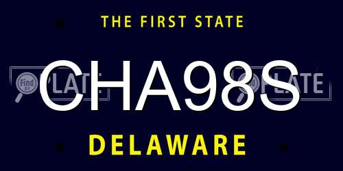 CHA98S Delaware License Plate