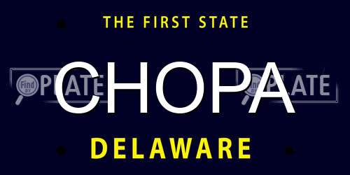 CHOPA Delaware License Plate