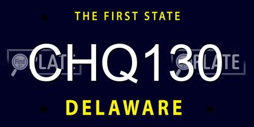 CHQ130 Delaware License Plate