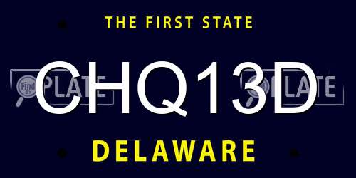 CHQ13D Delaware License Plate