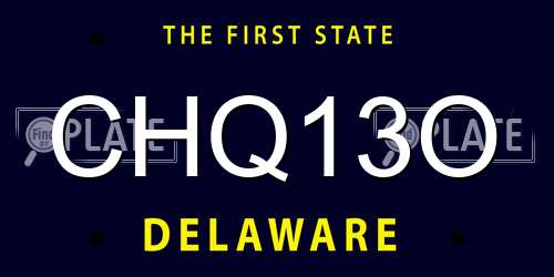 CHQ13O Delaware License Plate