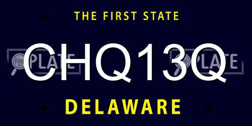 CHQ13Q Delaware License Plate