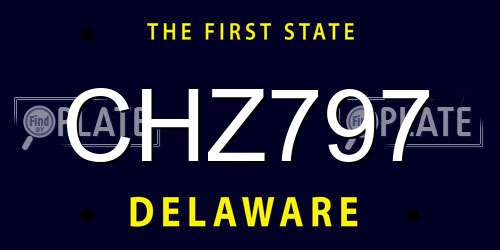 CHZ797 Delaware License Plate