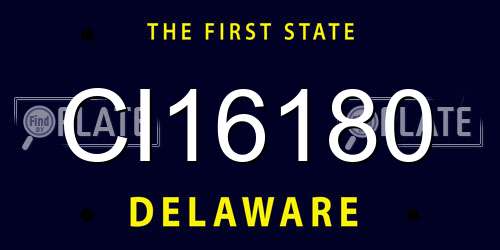 CI16180 Delaware License Plate