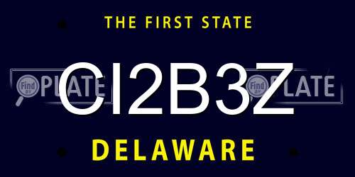 CI2B3Z Delaware License Plate