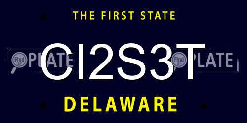 CI2S3T Delaware License Plate