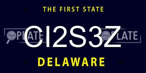 CI2S3Z Delaware License Plate