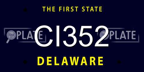 CI352 Delaware License Plate