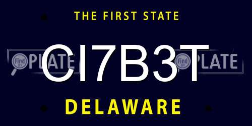 CI7B3T Delaware License Plate