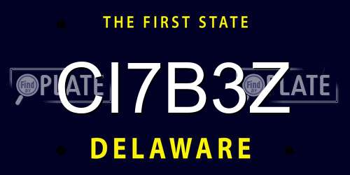 CI7B3Z Delaware License Plate