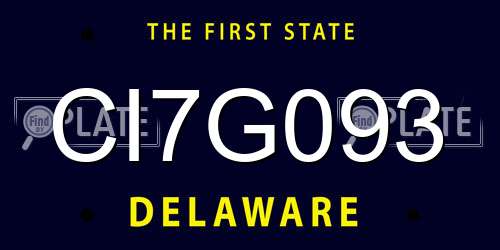 CI7G093 Delaware License Plate