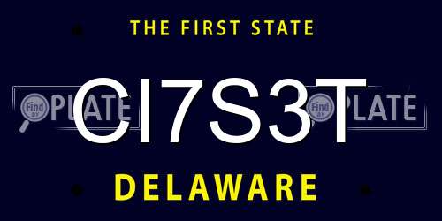 CI7S3T Delaware License Plate
