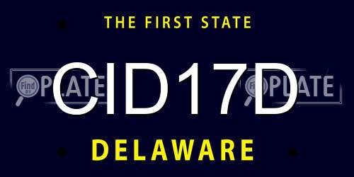 CID17D Delaware License Plate