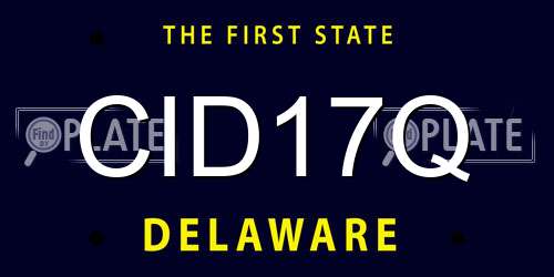 CID17Q Delaware License Plate