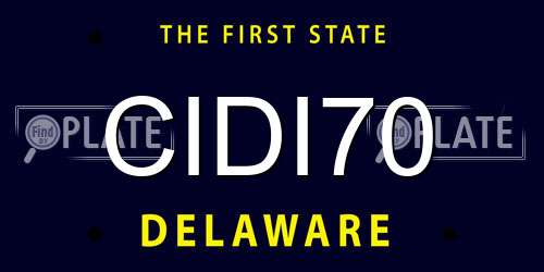 CIDI70 Delaware License Plate
