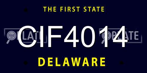 CIF4014 Delaware License Plate