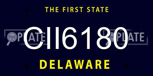 CII6180 Delaware License Plate