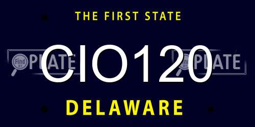 CIO120 Delaware License Plate