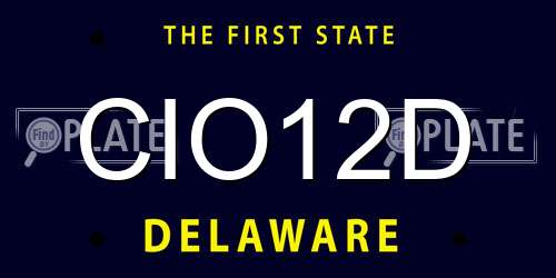 CIO12D Delaware License Plate