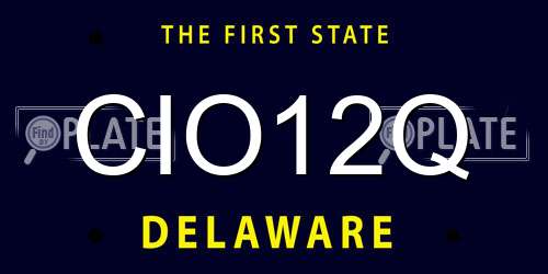 CIO12Q Delaware License Plate