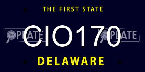 CIO170 Delaware License Plate