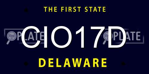 CIO17D Delaware License Plate