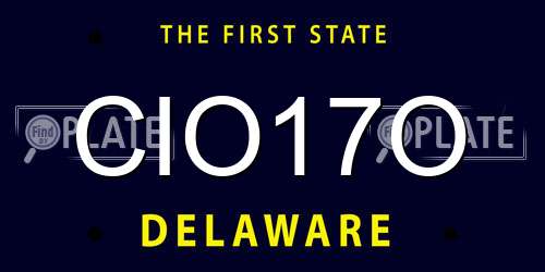 CIO17O Delaware License Plate