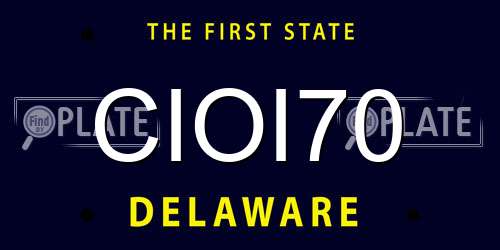 CIOI70 Delaware License Plate