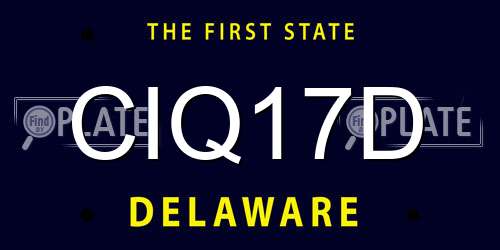 CIQ17D Delaware License Plate