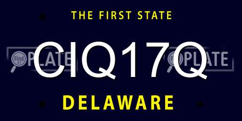 CIQ17Q Delaware License Plate