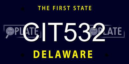 CIT532 Delaware License Plate