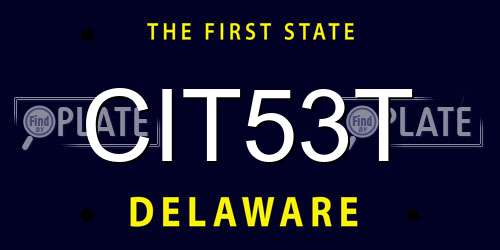 CIT53T Delaware License Plate