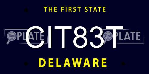 CIT83T Delaware License Plate