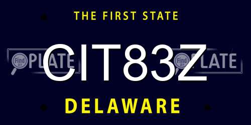 CIT83Z Delaware License Plate