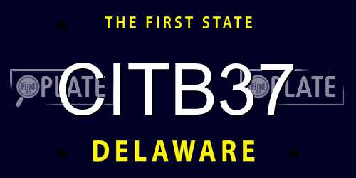 CITB37 Delaware License Plate